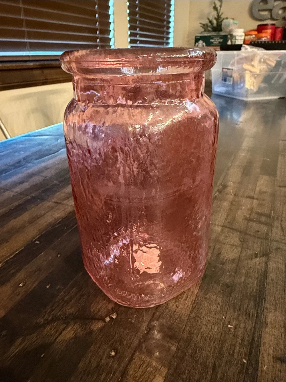 Pink Textured Glass Vase